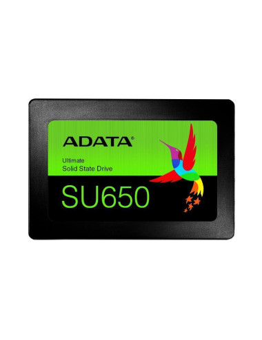 SSD|ADATA|SU650|1TB|SATA 3.0|Write speed 450 MBytes/sec|Read speed 520 MBytes/sec|2,5"|TBW 600 TB|MTBF 2000000 hours|ASU650SS-1T