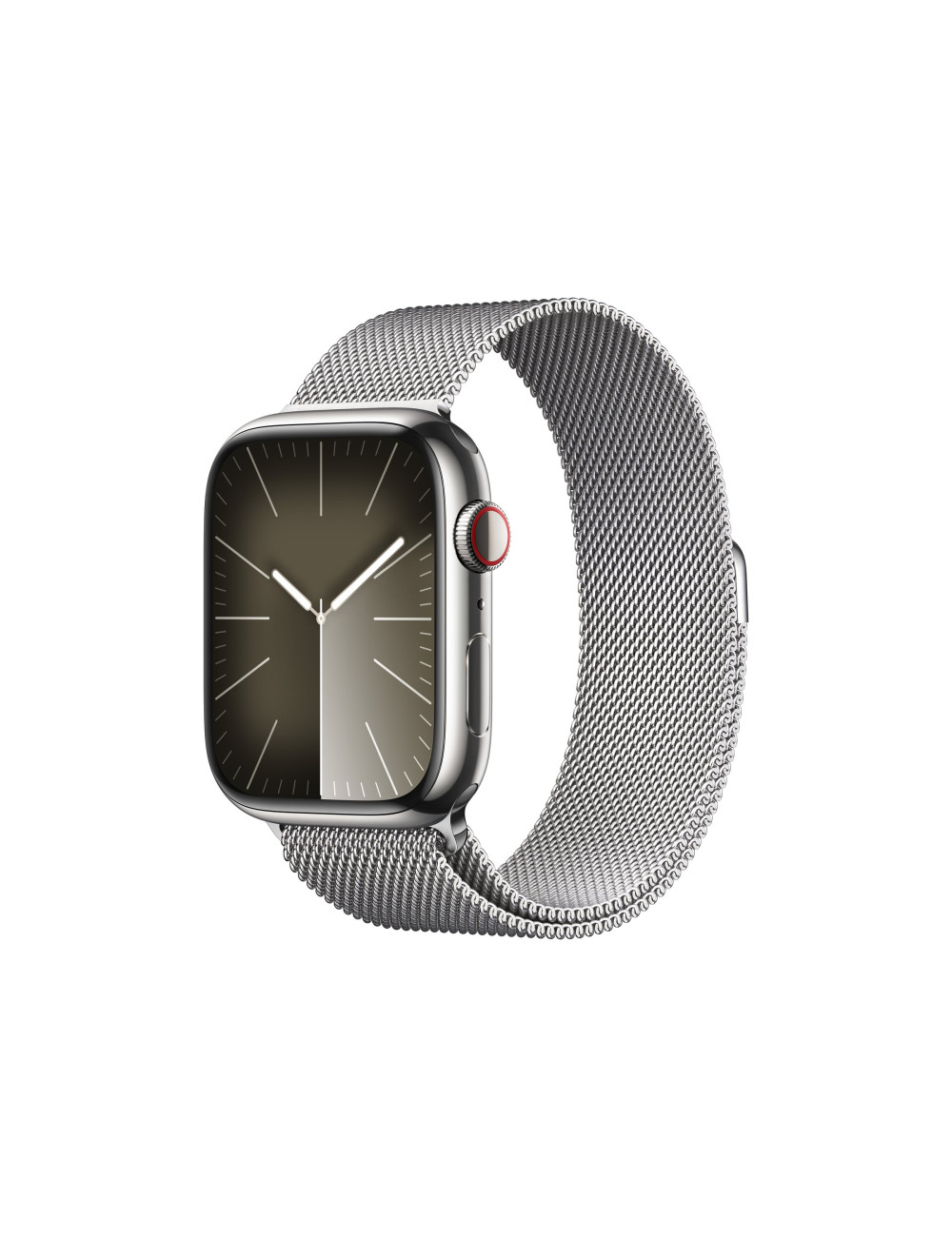 Apple Apple Watch Series 9 GPS + Cellular 45mm Silver Stainless Steel Case with Silver Milanese Loop Apple