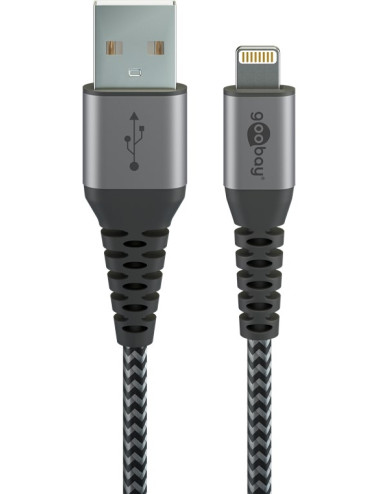 Goobay Lightning to USB-A Textile Cable with Metal Plugs