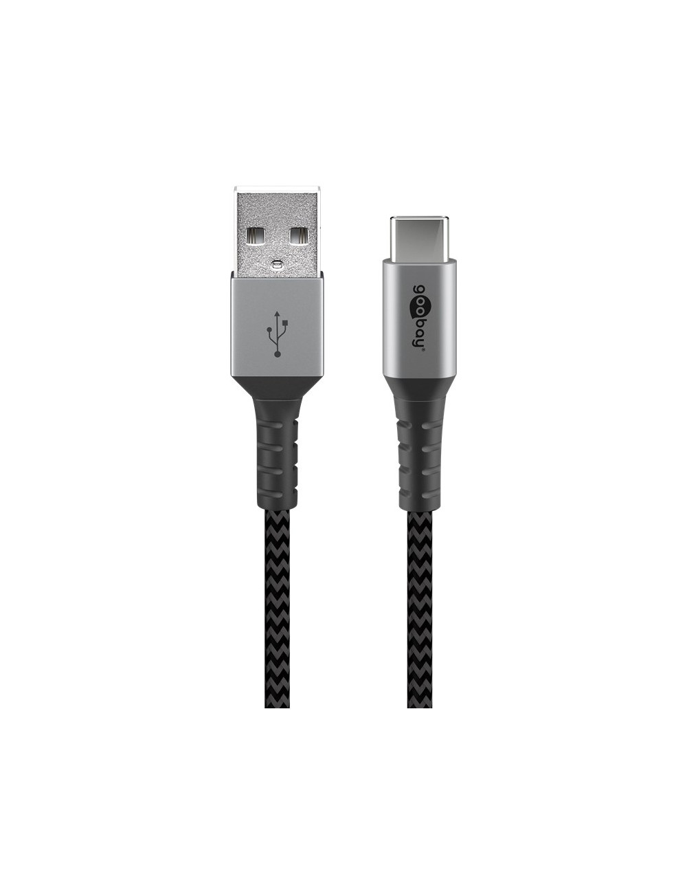 Goobay USB-C to USB-A Textile Cable with Metal Plugs