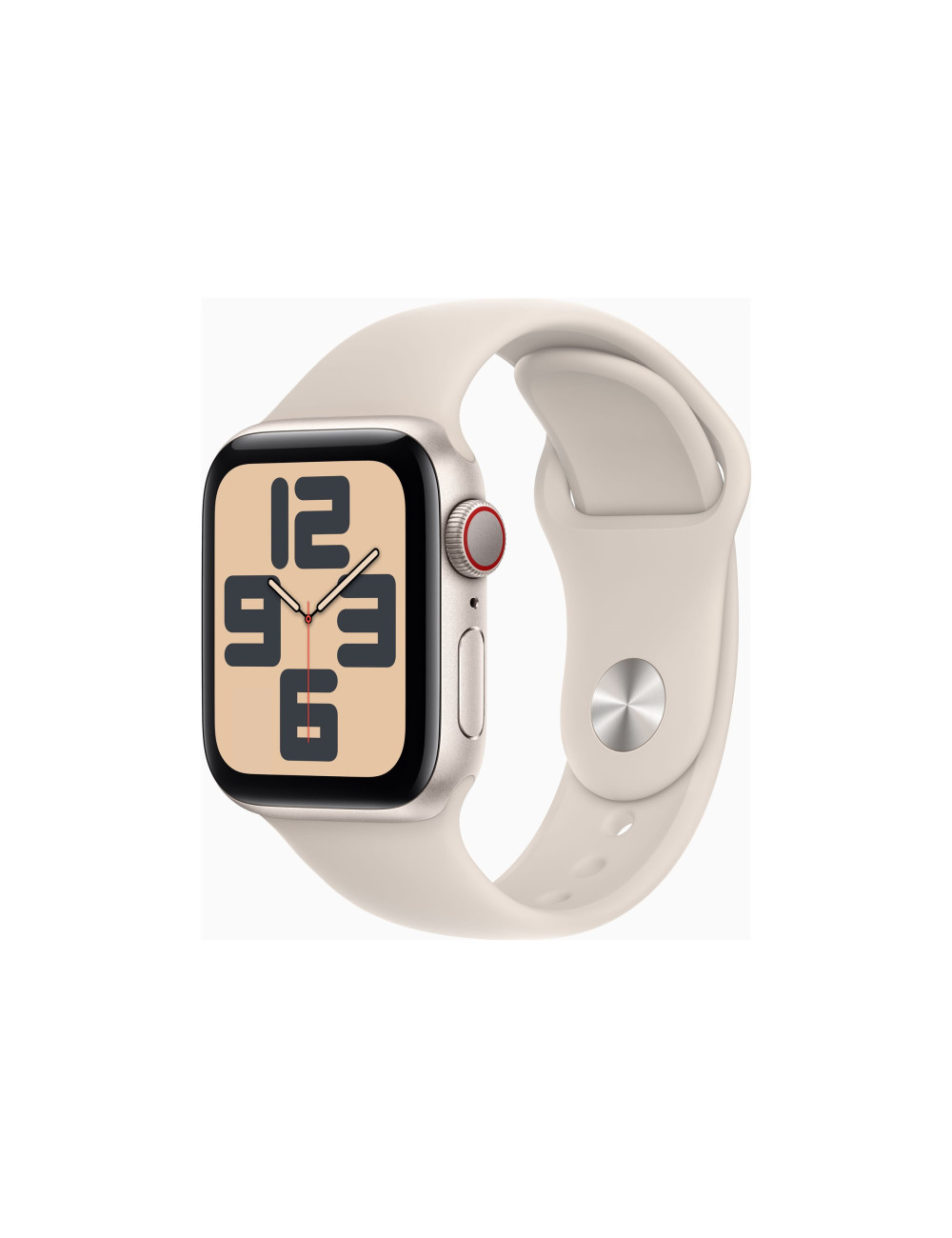 Apple Watch SE GPS + Cellular 40mm Starlight Aluminium Case with Starlight Sport Band - M/L Apple