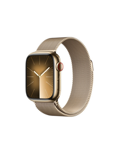 Apple Watch Series 9 GPS + Cellular 41mm Gold Stainless Steel Case with Gold Milanese Loop Apple