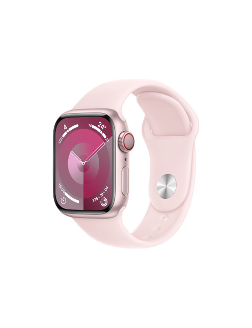 Apple Watch Series 9 GPS + Cellular 41mm Pink Aluminium Case with Light Pink Sport Band - S/M Apple