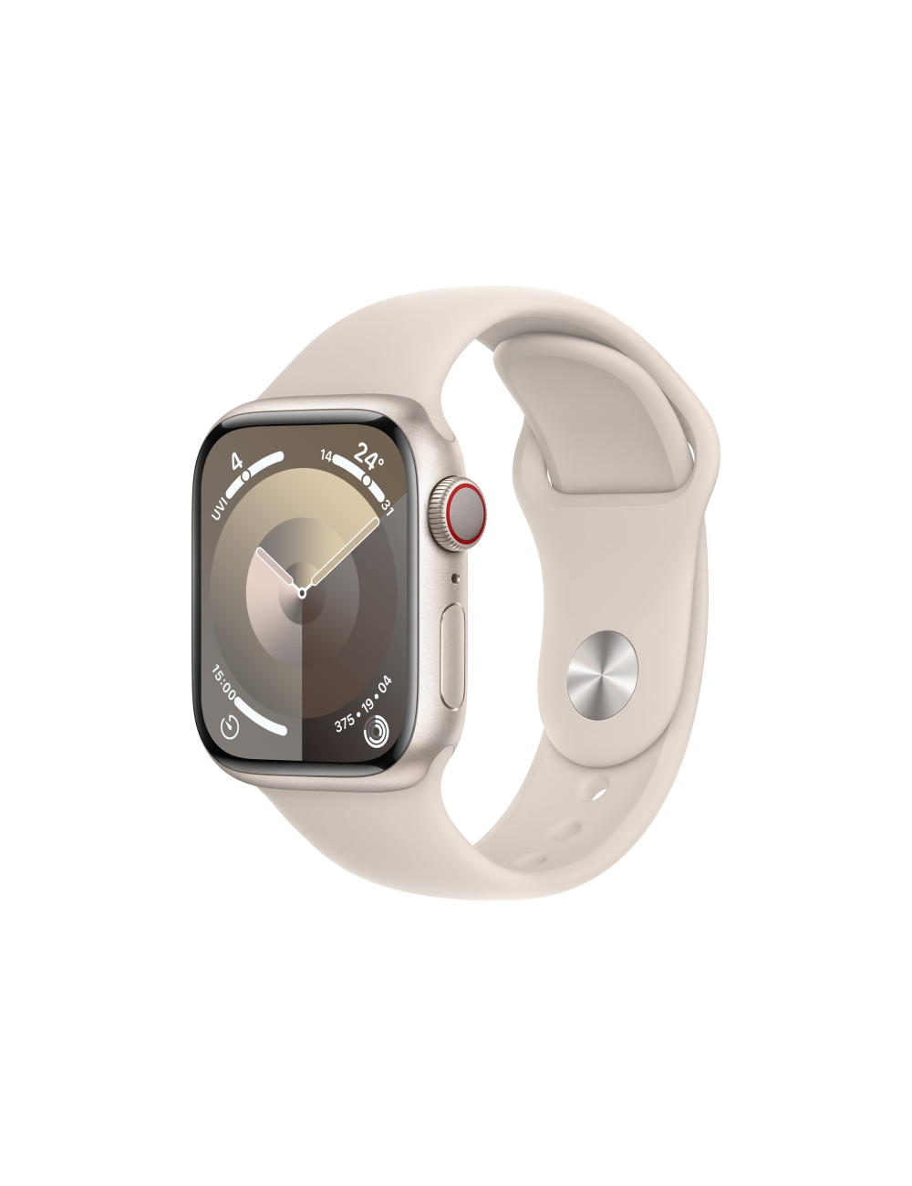 Apple Watch Series 9 GPS + Cellular 41mm Starlight Aluminium Case with Starlight Sport Band - M/L Apple