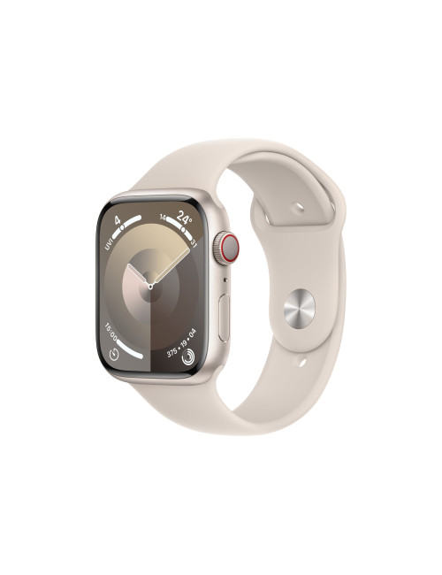 Apple Watch Series 9 GPS + Cellular 45mm Starlight Aluminium Case with Starlight Sport Band - M/L Apple