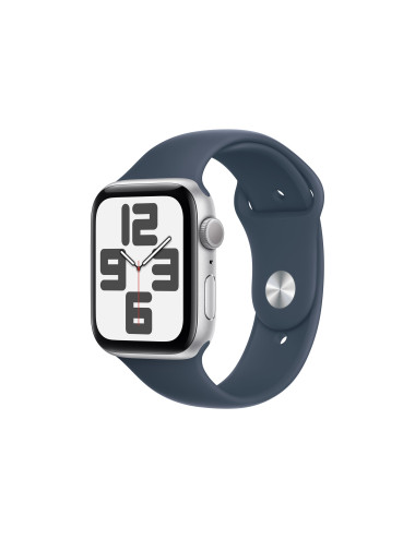 Apple Watch SE GPS 44mm Silver Aluminium Case with Storm Blue Sport Band - S/M Apple