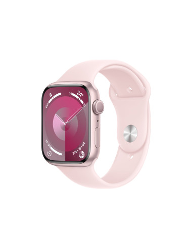 Apple Watch Series 9 GPS 45mm Pink Aluminium Case with Light Pink Sport Band - M/L Apple