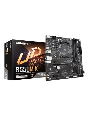 Gigabyte B550M K 1.0 M/B Processor family AMD Processor socket AM4 DDR4 DIMM Memory slots 4 Supported hard disk drive interfaces