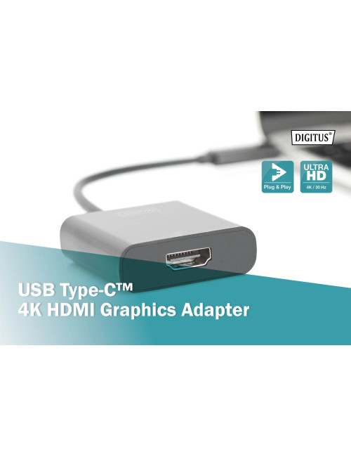 Digitus USB Type-C to HDMI Adapter DA-70852 0.15 m Black