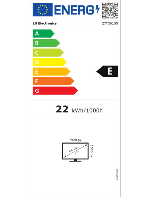 LG Monitor 27TQ615S-PZ 27 " IPS FHD 1920 x 1080 16:9 14 ms 250 cd/m Black 60 Hz HDMI ports quantity 2