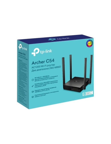 TP-LINK Dual Band Router Archer C54 802.11ac 300+867 Mbit/s 10/100 Mbit/s Ethernet LAN (RJ-45) ports 4 Mesh Support No MU-MiMO Y