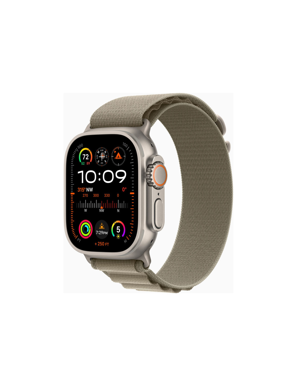 Apple Apple Watch Ultra 2 GPS + Cellular, 49mm Titanium Case with Olive Alpine Loop - Small Apple