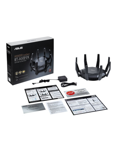 Asus AX6000 Dual Band Router RT-AX89X 802.11ax 4804+1300 Mbit/s 10/100/1000 Mbit/s Ethernet LAN (RJ-45) ports 8 Mesh Support Yes