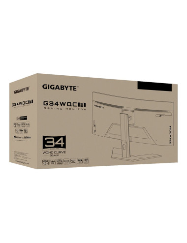 Gigabyte Gaming Monitor G34WQC A 34 " VA QHD 3440 x 1440 pixels 21:9 1 ms 350 cd/m Black HDMI ports quantity 2 144 Hz