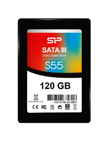 Silicon Power Slim S55 120 GB SSD interface SATA Write speed 420 MB/s Read speed 550 MB/s