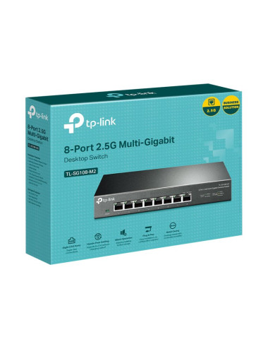 TP-LINK 8-Port 2.5G Desktop Switch TL-SG108-M2 Unmanaged Desktop Power supply type External