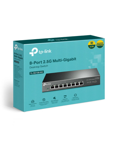 TP-LINK 8-Port 2.5G Desktop Switch TL-SG108-M2 Unmanaged Desktop Power supply type External