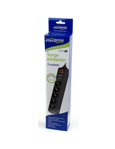 EnerGenie Surge Protector SPG5-C-5/ 1.5 m/ 5 Sockets/ Black