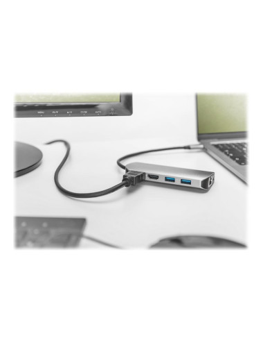 Digitus USB-C Universal Docking Station, 8 Port Dock Ethernet LAN (RJ-45) ports 1 USB 3.0 (3.1 Gen 1) ports quantity 2 HDMI port