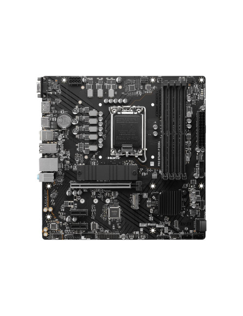 MSI PRO B760M-P DDR4 Processor family Intel Processor socket LGA1700 DDR4 DIMM Memory slots 4 Supported hard disk drive interfac