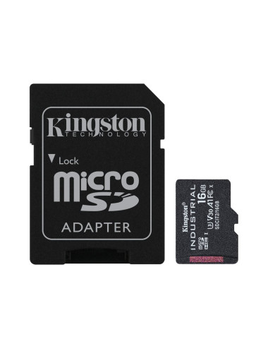 Kingston UHS-I 16 GB microSDHC/SDXC Industrial Card Flash memory class Class 10, UHS-I, U3, V30, A1 SD Adapter