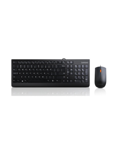 Lenovo USB Combo Keyboard & Mouse 300 Keyboard and Mouse Combo A keyboard & mouse combo that features a modern, space-saving des