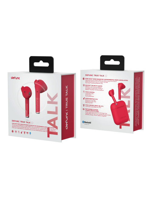 Defunc True Talk Earbuds, In-Ear, Wireless, Red Defunc