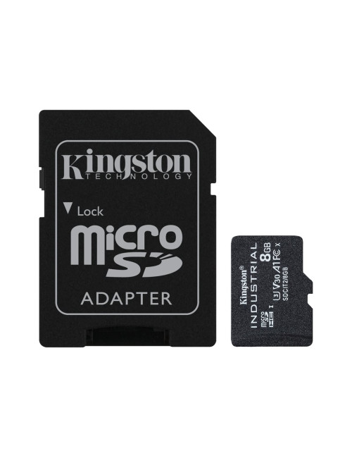 Kingston UHS-I 8 GB microSDHC/SDXC Industrial Card Flash memory class Class 10, UHS-I, U3, V30, A1 SD Adapter