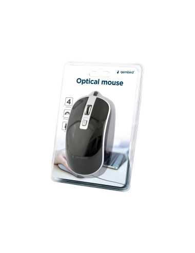 Gembird Optical USB mouse MUS-4B-06-BS Optical mouse Black/Silver
