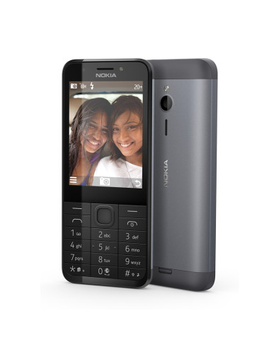 Nokia 230 Dark Silver 2.8 " TFT 240 x 320 16 MB N/A MB Dual SIM Mini-SIM Bluetooth 3.0 USB version microUSB 1.1 Built-in camera 