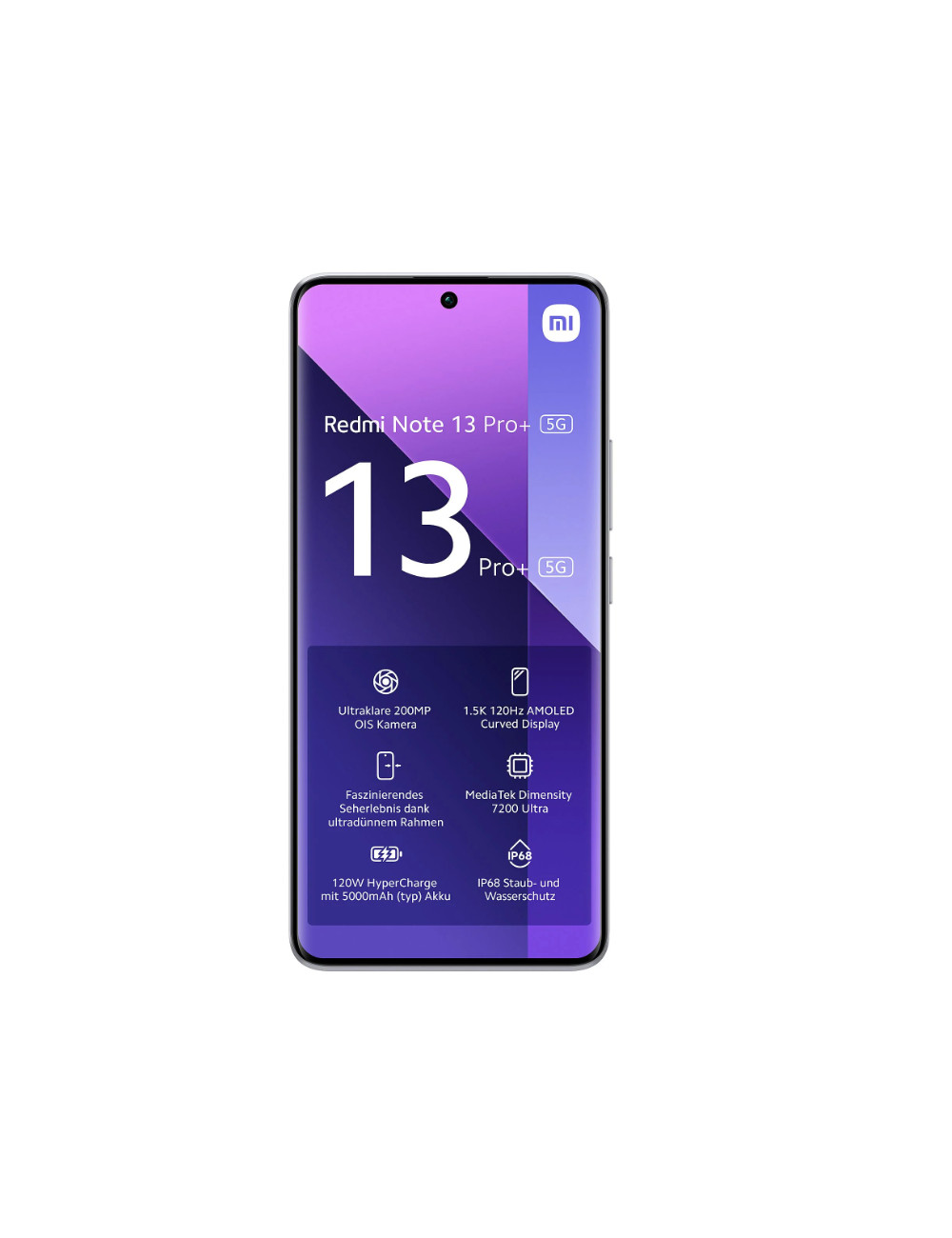 Móvil  Xiaomi Redmi Note 13 Pro+ 5G, Aurora Purple, 512 GB, 12 GB RAM,  6.67 AMOLED 1.5K, MediaTek Dimensity 7200, 5000 mAh, Android