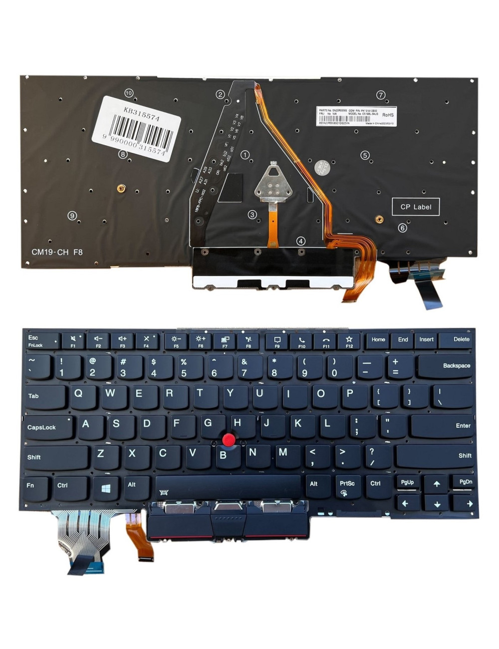 Klaviatūra LENOVO X1 Carbon Gen 8, su pašvietimu, su trackpoint, US