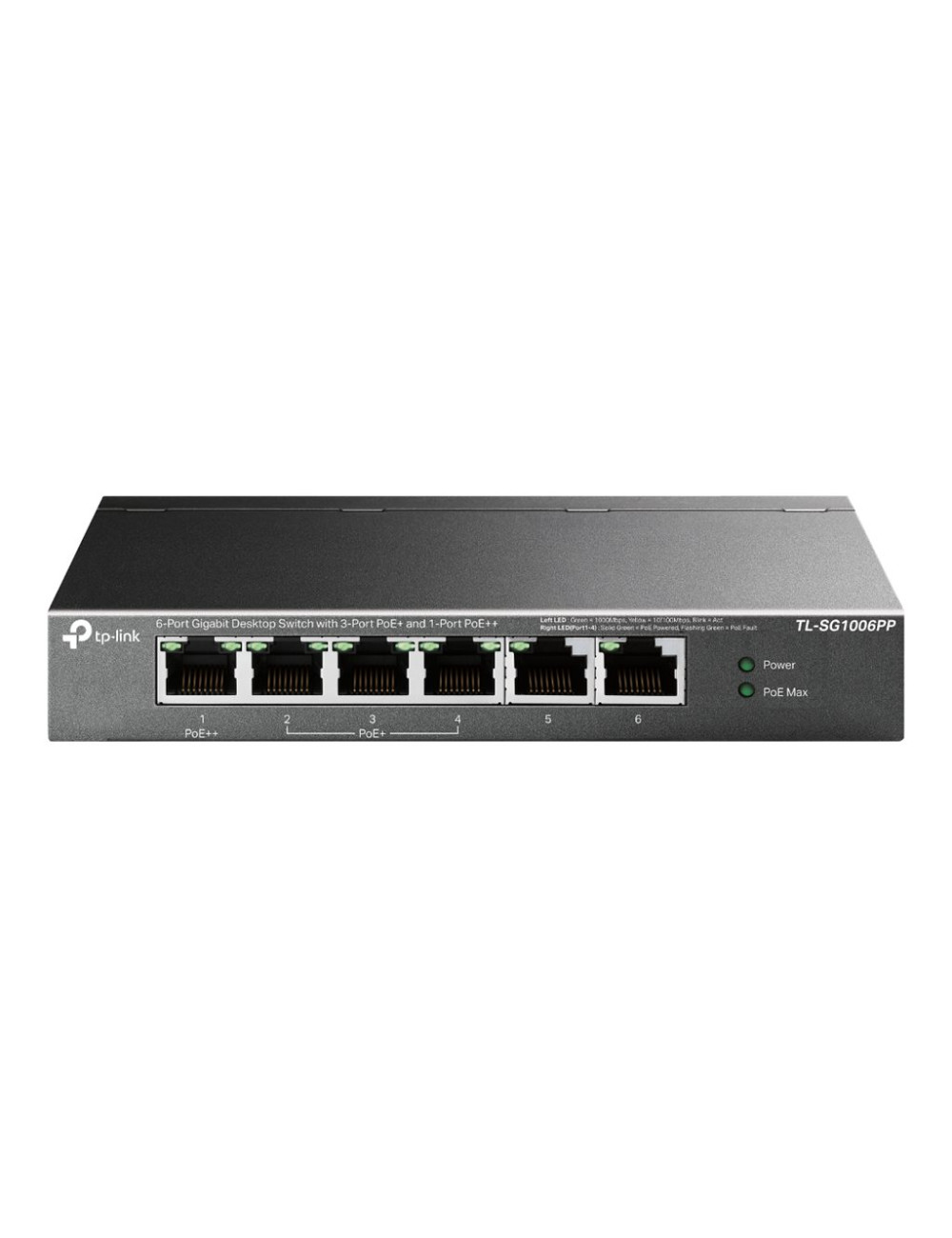 TP-LINK 6-Port Gigabit Switch with 3-Port PoE+ and 1-Port PoE++ TL-SG1006PP TP-LINK Unmanaged Desktop