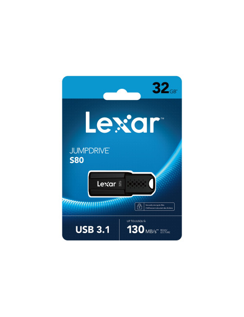 Lexar | Flash drive | JumpDrive S80 | 32 GB | USB 3.1 | Black