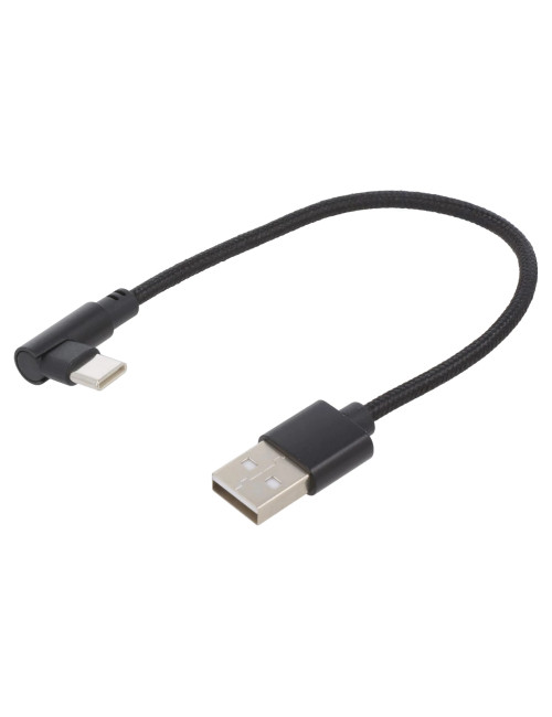 Gembird | Angled USB Type-C charging and data cable | CC-USB2-AMCML-0.2M | Black