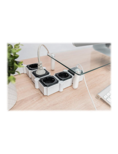 DIGITUS Flexible power strip, 3680 W 250VAC 50 Hz 4x safety outlet, 16 A, 2x USB A connection, 2.4 A