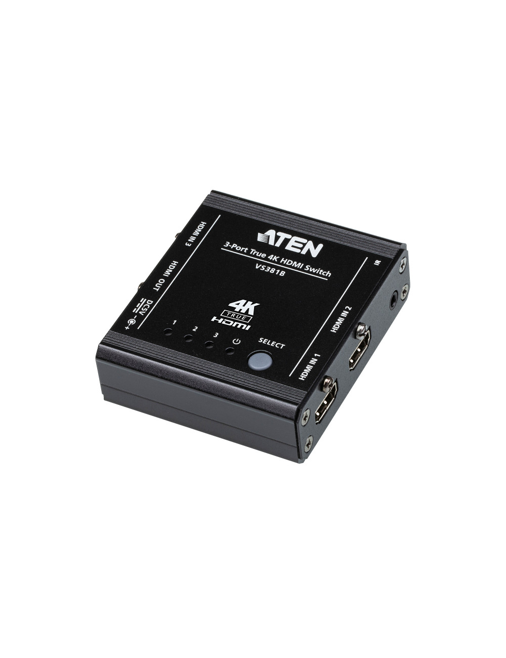 Aten 3-Port True 4K HDMI Switch VS381B Input: 3 x HDMI Type A Female Output: 1 x HDMI Type A Female