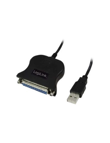 USB 2.0 adapter to Paralel (LPT) DB25 , 1,8m | USB A male | DB25