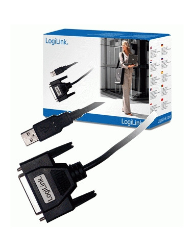 USB 2.0 adapter to Paralel (LPT) DB25 , 1,8m | USB A male | DB25