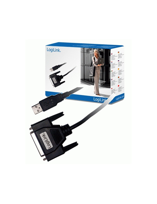 USB 2.0 adapter to Paralel (LPT) DB25 , 1,8m | USB A male | DB25