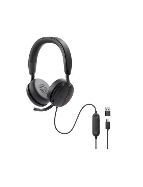 Dell Pro Wired On-Ear Headset WH5024 Built-in microphone ANC USB Type-A Black