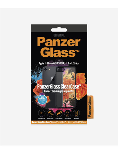 PanzerGlass | Screen Protector | Iphone | Iphone 7/8/se (2020) | Tempered anti-aging glass | Black/Crystal Clear | Clear Screen 