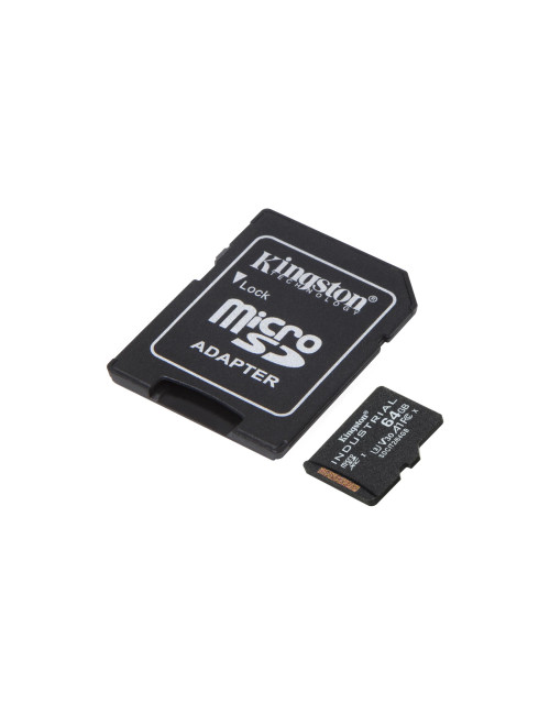 Kingston UHS-I | 64 GB | microSDHC/SDXC Industrial Card | Flash memory class Class 10, UHS-I, U3, V30, A1 | SD Adapter