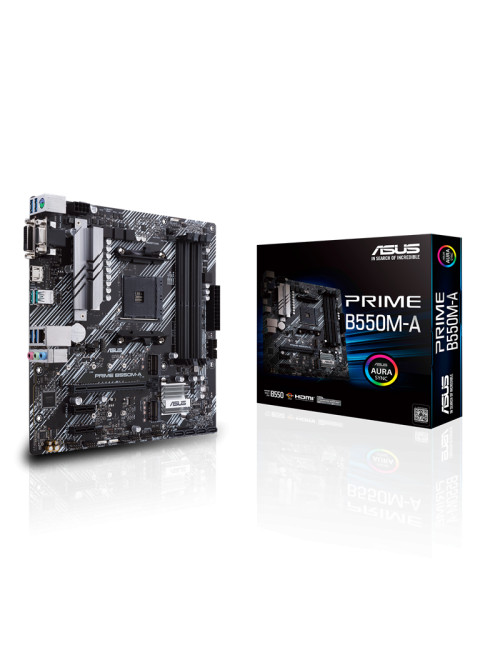 Asus | PRIME B550M-A | Processor family AMD | Processor socket AM4 | DDR4 | Memory slots 4 | Supported hard disk drive interface