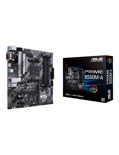 Asus | PRIME B550M-A | Processor family AMD | Processor socket AM4 | DDR4 | Memory slots 4 | Supported hard disk drive interface