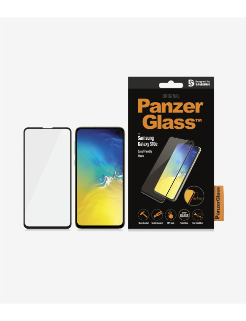 PanzerGlass | Samsung | Galaxy S10e | Glass | Black | Rounded edges 100% touch preservation | Case Friendly