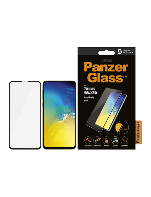 PanzerGlass | Samsung | Galaxy S10e | Glass | Black | Rounded edges 100% touch preservation | Case Friendly