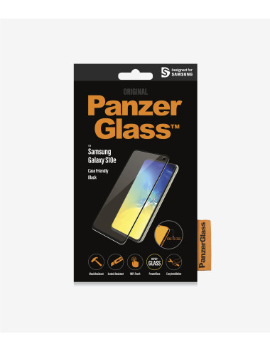 PanzerGlass | Samsung | Galaxy S10e | Glass | Black | Rounded edges 100% touch preservation | Case Friendly