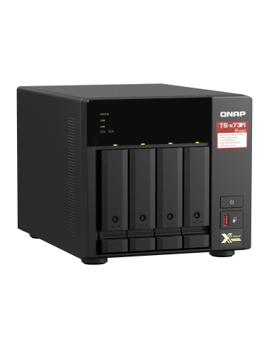 QNAP | 4-Bay QTS and QuTS hero NAS | TS-473A-8G | Up to 4 HDD/SSD Hot-Swap | AMD Ryzen | Ryzen V1500B Quad-Core | Processor freq