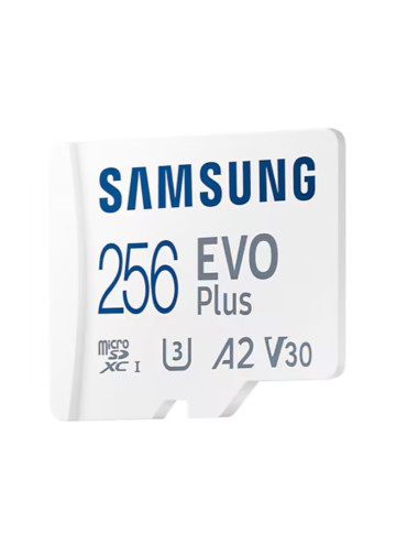 Samsung | MicroSD Card | EVO Plus | 256 GB | microSDXC Memory Card | Flash memory class U3, V30, A2
